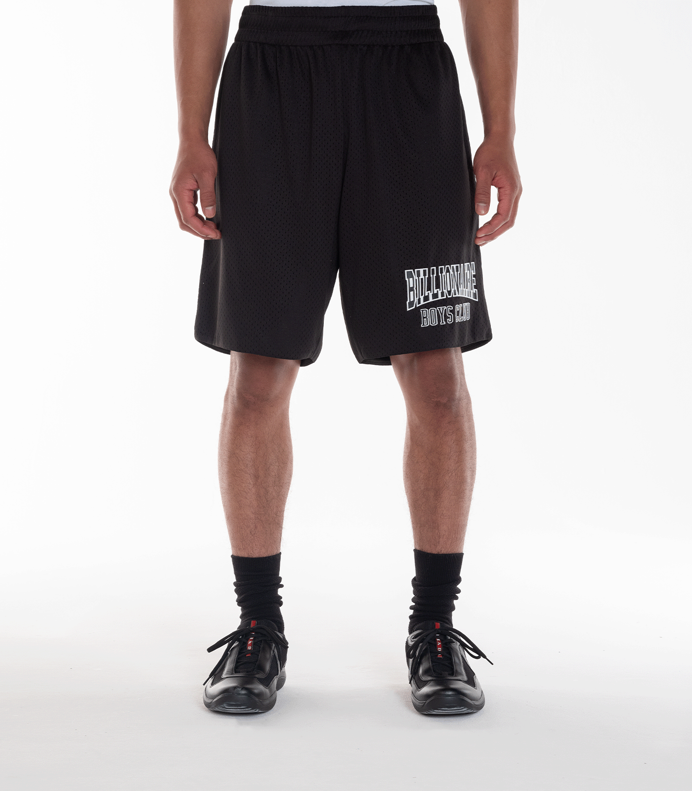 VARSITY LOGO MESH SHORTS BLACK Billionaire Boys Club