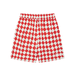 SPACE CHECK SWIM SHORTS - RED