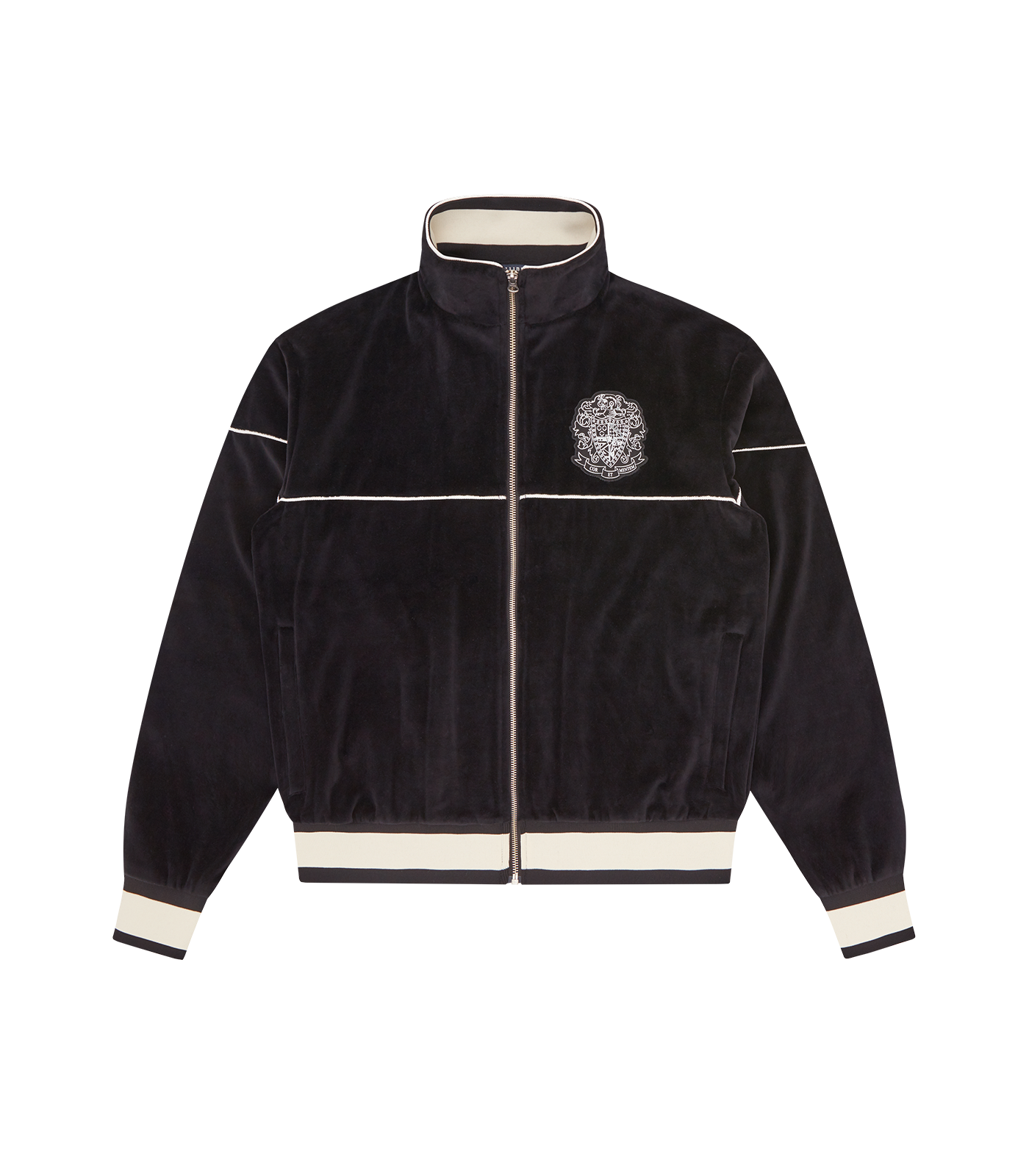 VELOUR TRACK TOP BLACK