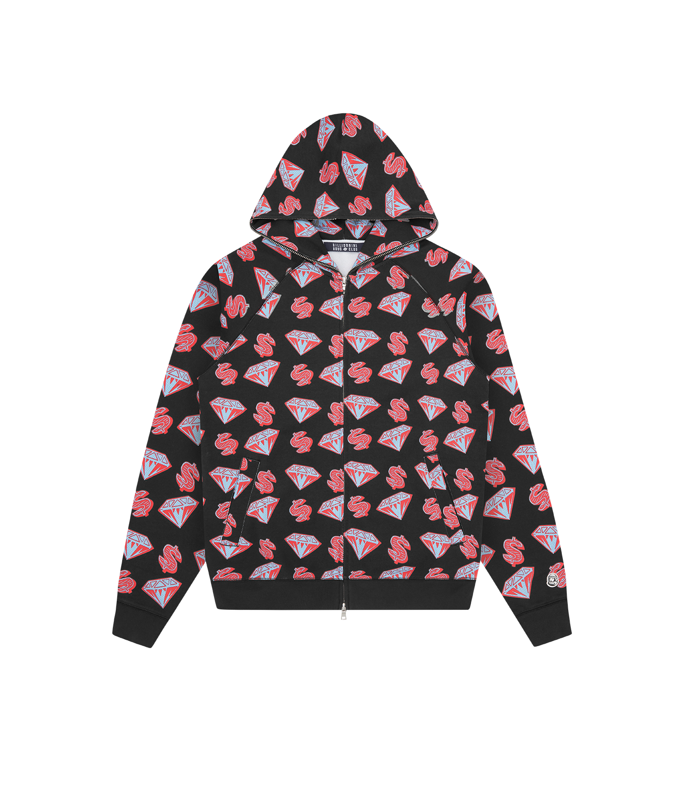 DIAMONDS DOLLARS ZIP THROUGH HOOD BLACK Billionaire Boys Club