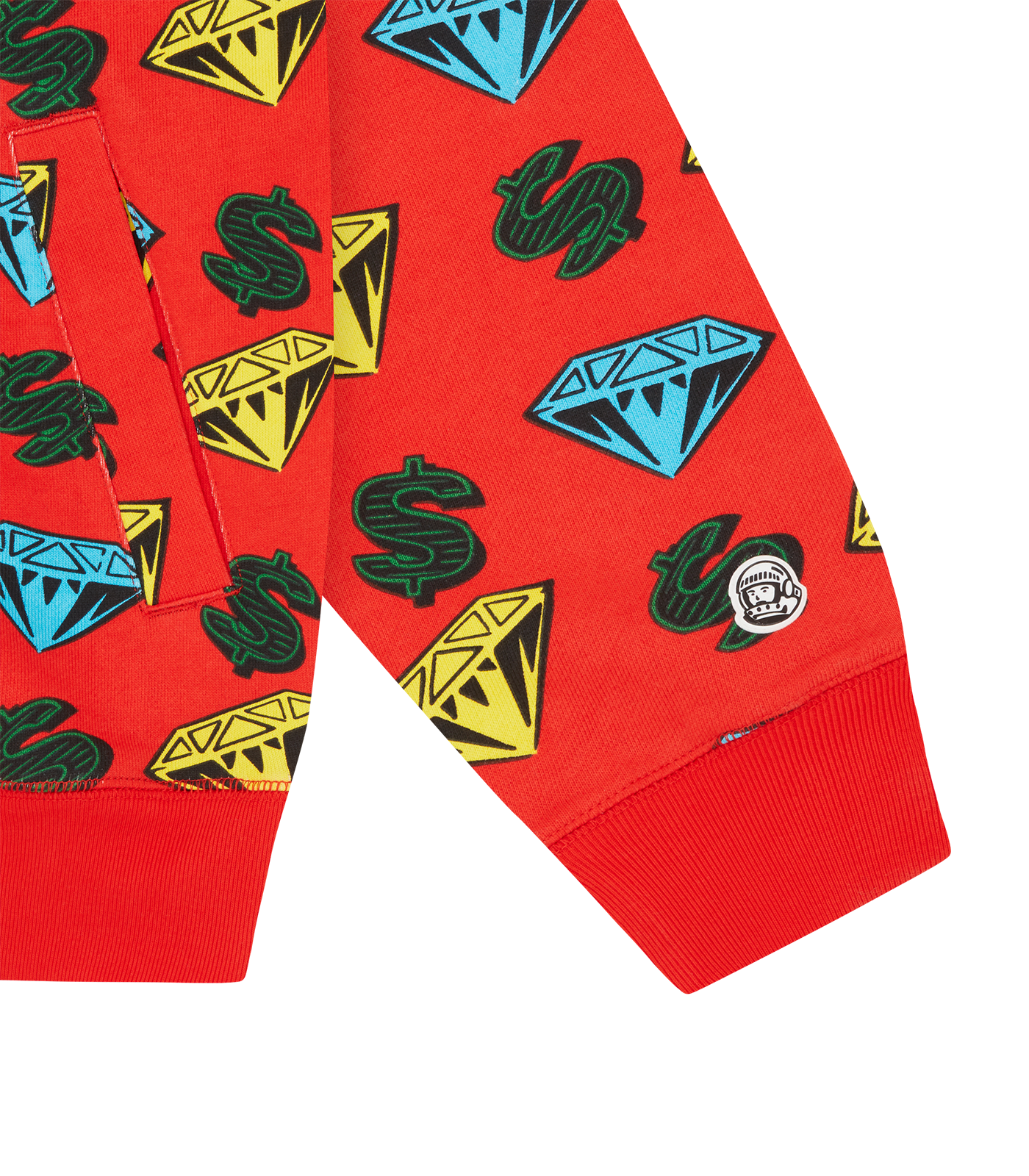 DIAMONDS DOLLARS ZIP THROUGH HOOD RED