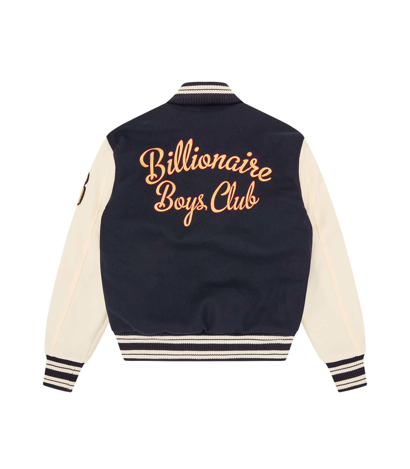 FANFARE SCRIPT VARSITY JACKET - NAVY/CREAM – Billionaire Boys Club FANFARE SCRIPT VARSITY JACKET - NAVY/CREAM – Billionaire Boys Club