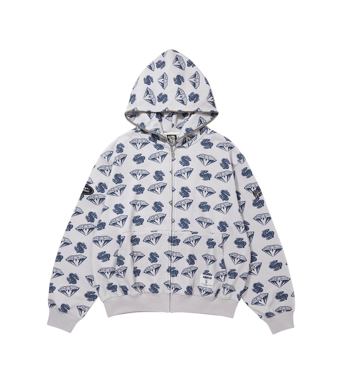 BILLIONAIRE BOYS CLUB X MANASTASH FULL ZIP HOOD - GREY BILLIONAIRE BOYS CLUB X MANASTASH FULL ZIP HOOD - GREY