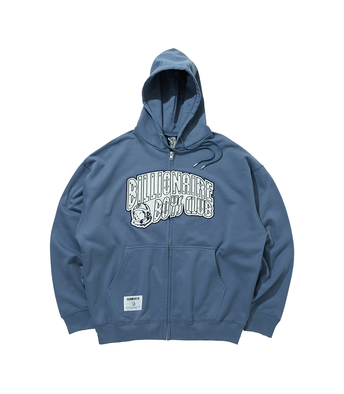 APPLIQUE ARCH LOGO ZIP THROUGH HOOD NAVY Billionaire Boys Club
