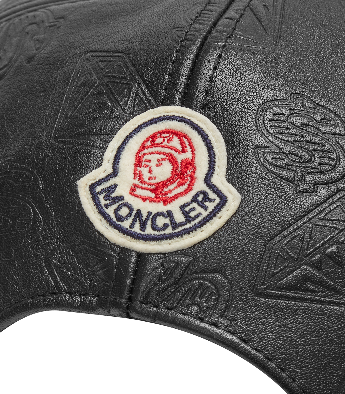DIAMONDS DOLLARS LEATHER BASEBALL CAP MONCLER x BILLIONAIRE
