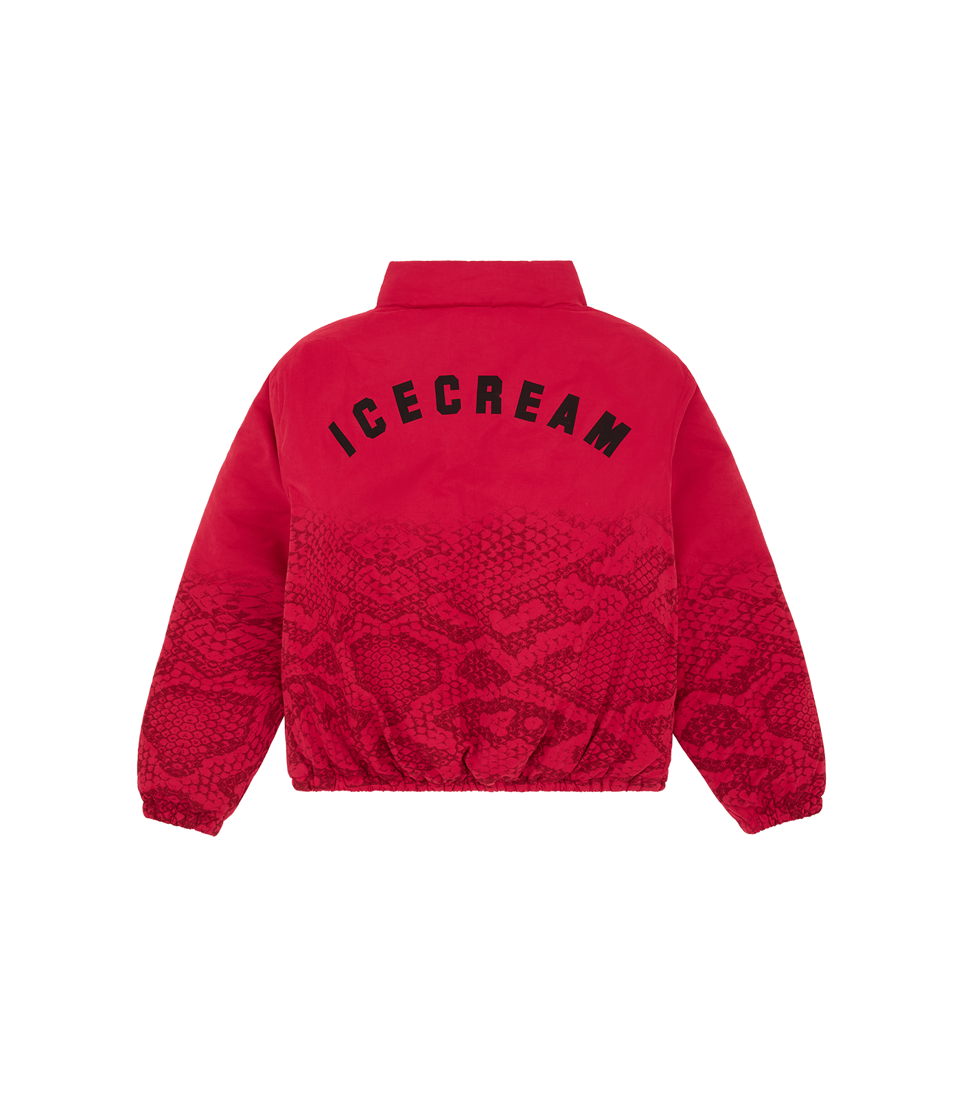 SNAKESKIN PUFFER JACKET RED