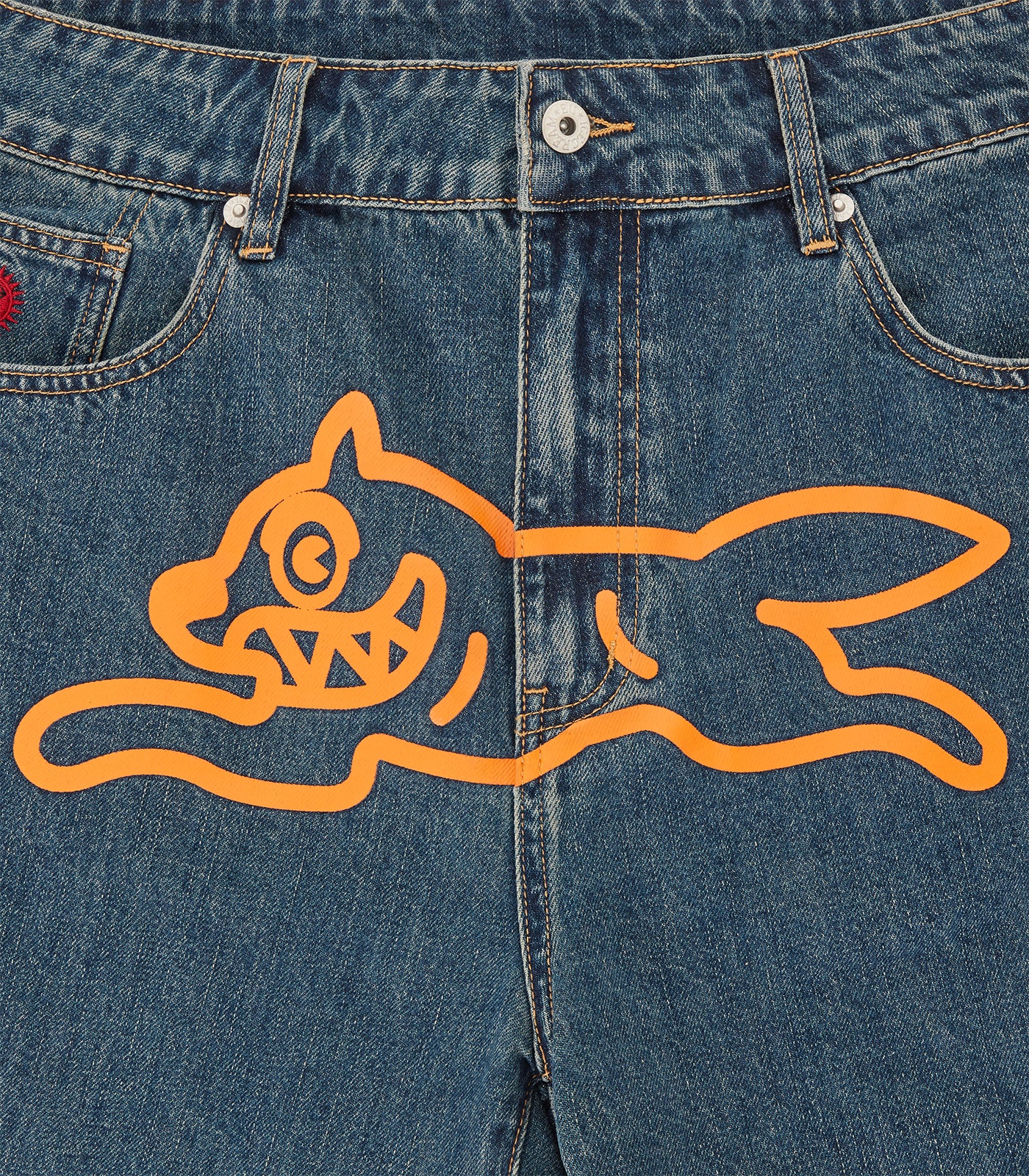 RUNNING DOG DENIM SHORTS MID WASH BLUE - Main Image