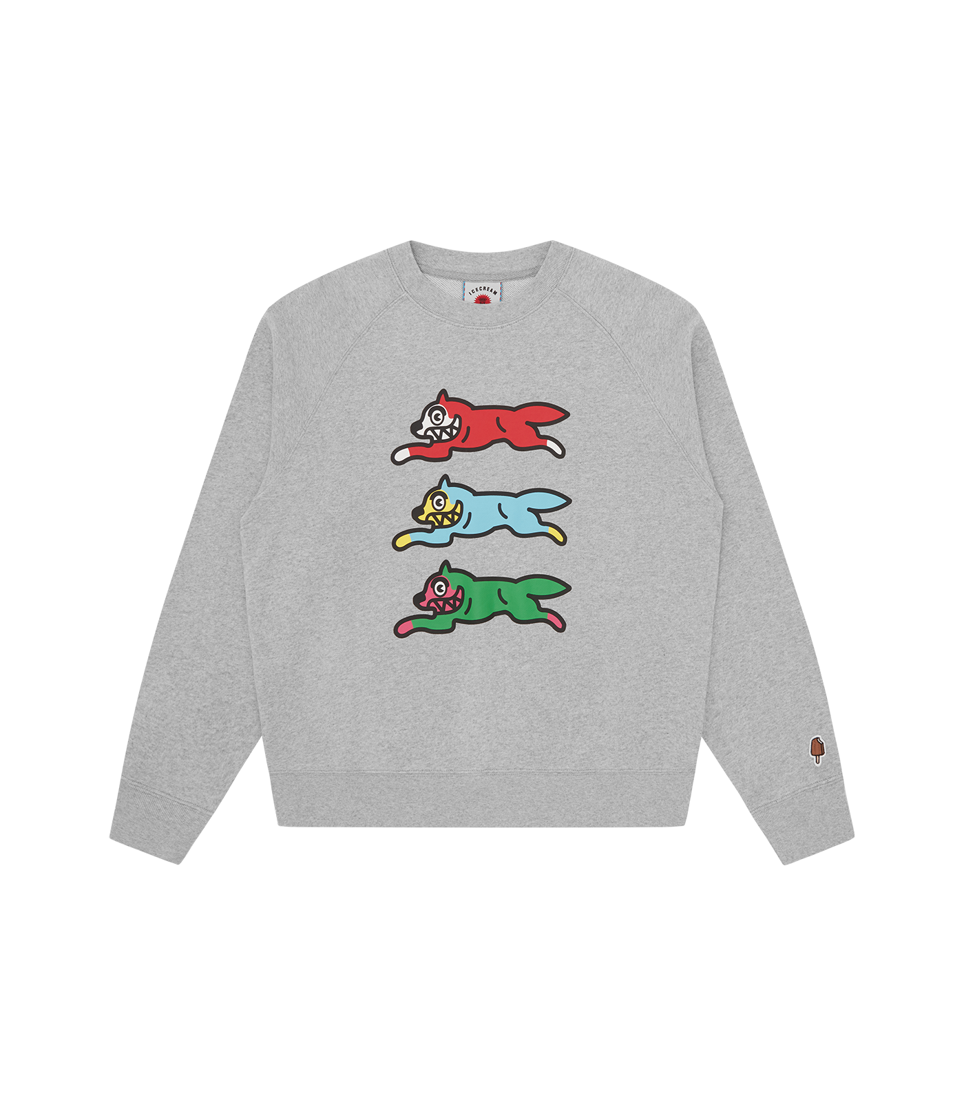 TRIPLE RUNNING DOG CREWNECK HEATHER GREY Billionaire Boys Club