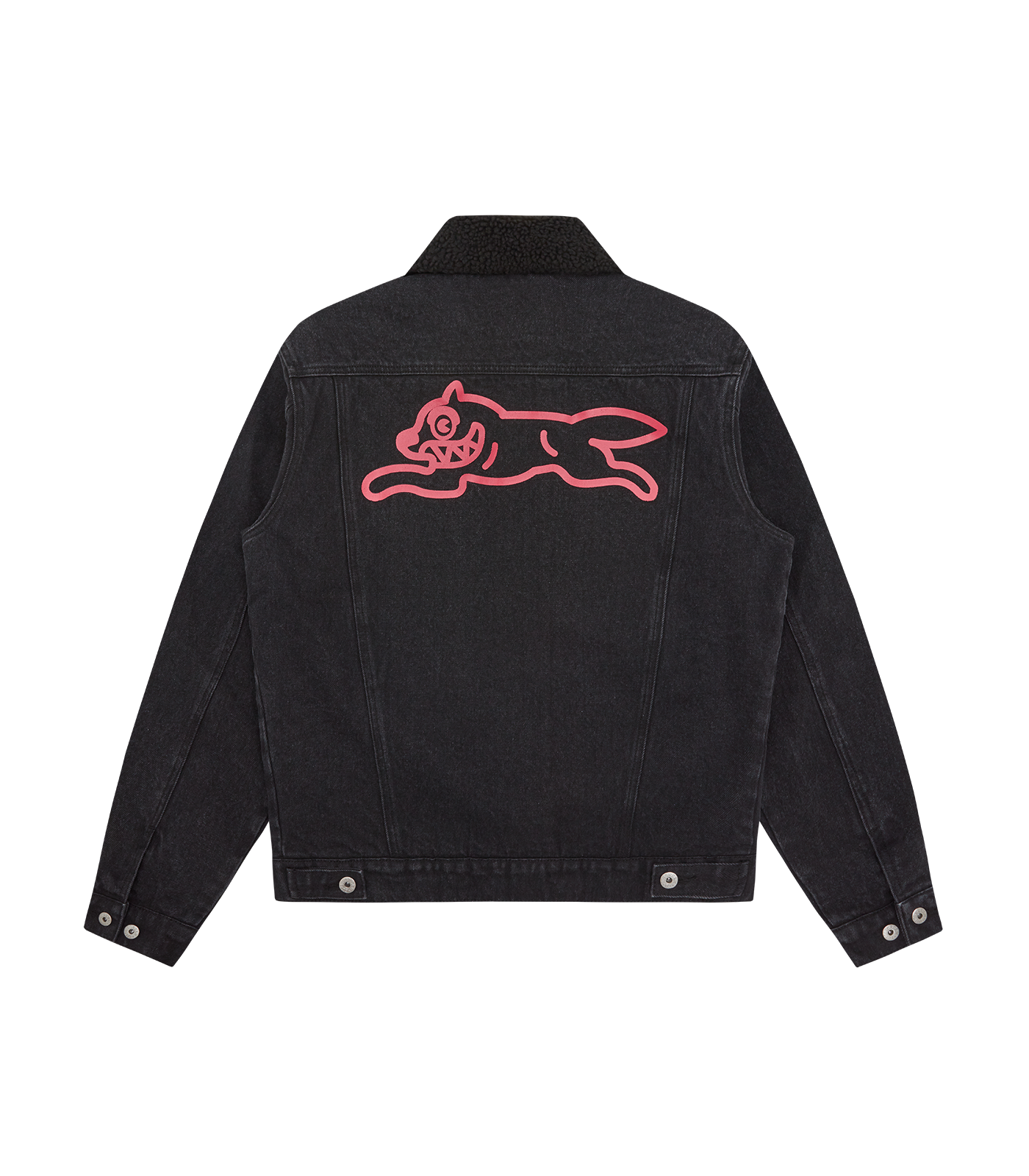 RUNNING DOG SHERPA TRUCKER JACKET BLACK - Main Image