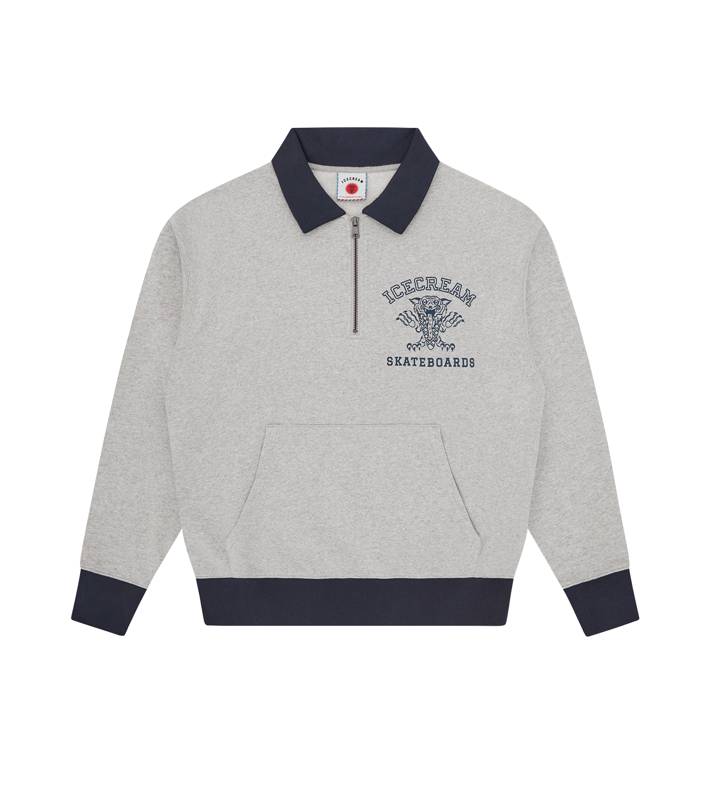 QUARTER ZIP HEATHER GREY