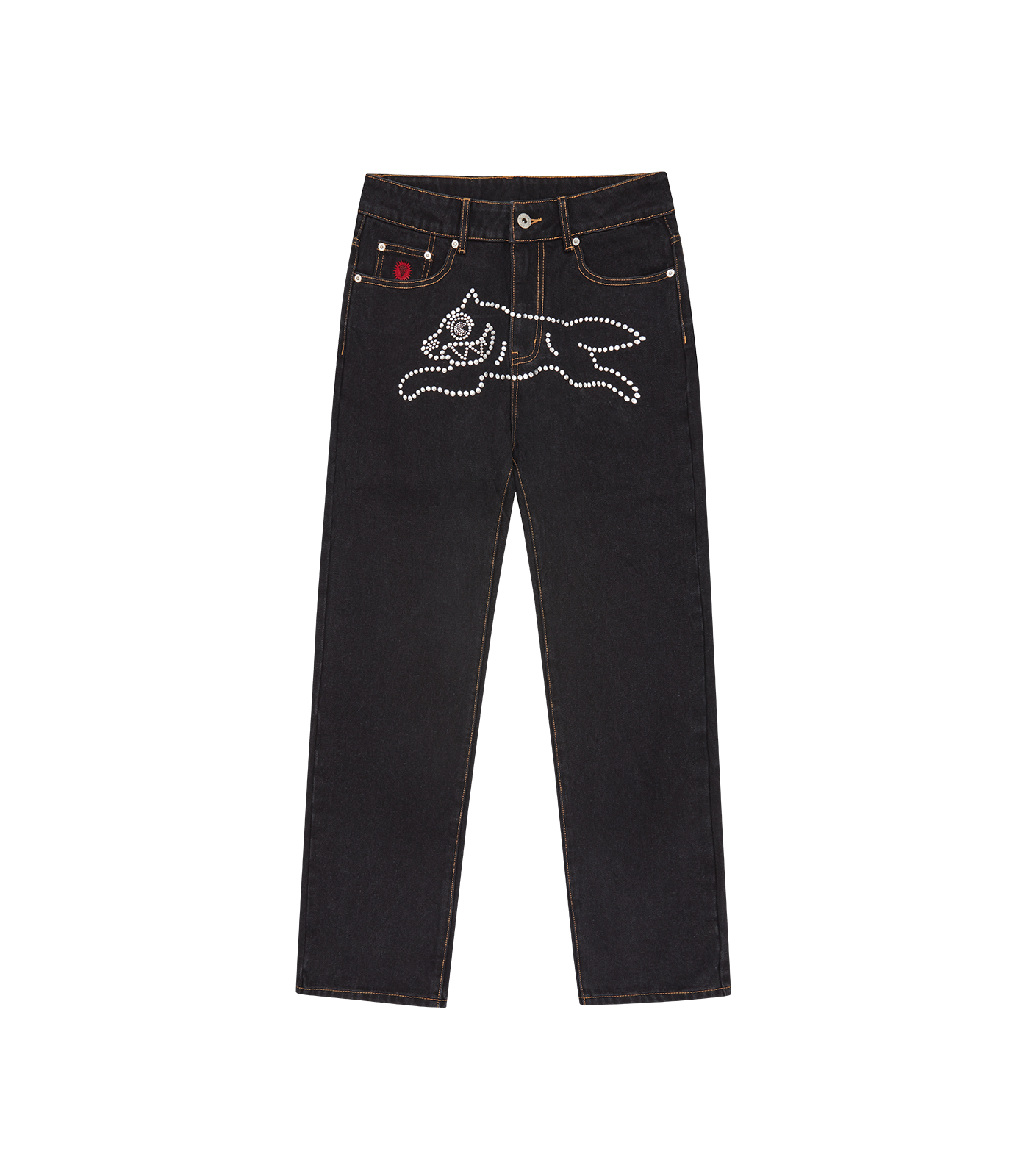 RHINESTONE RUNNING DOG DENIM PANTS - BLACK – Billionaire Boys Club RHINESTONE RUNNING DOG DENIM PANTS - BLACK – Billionaire Boys Club