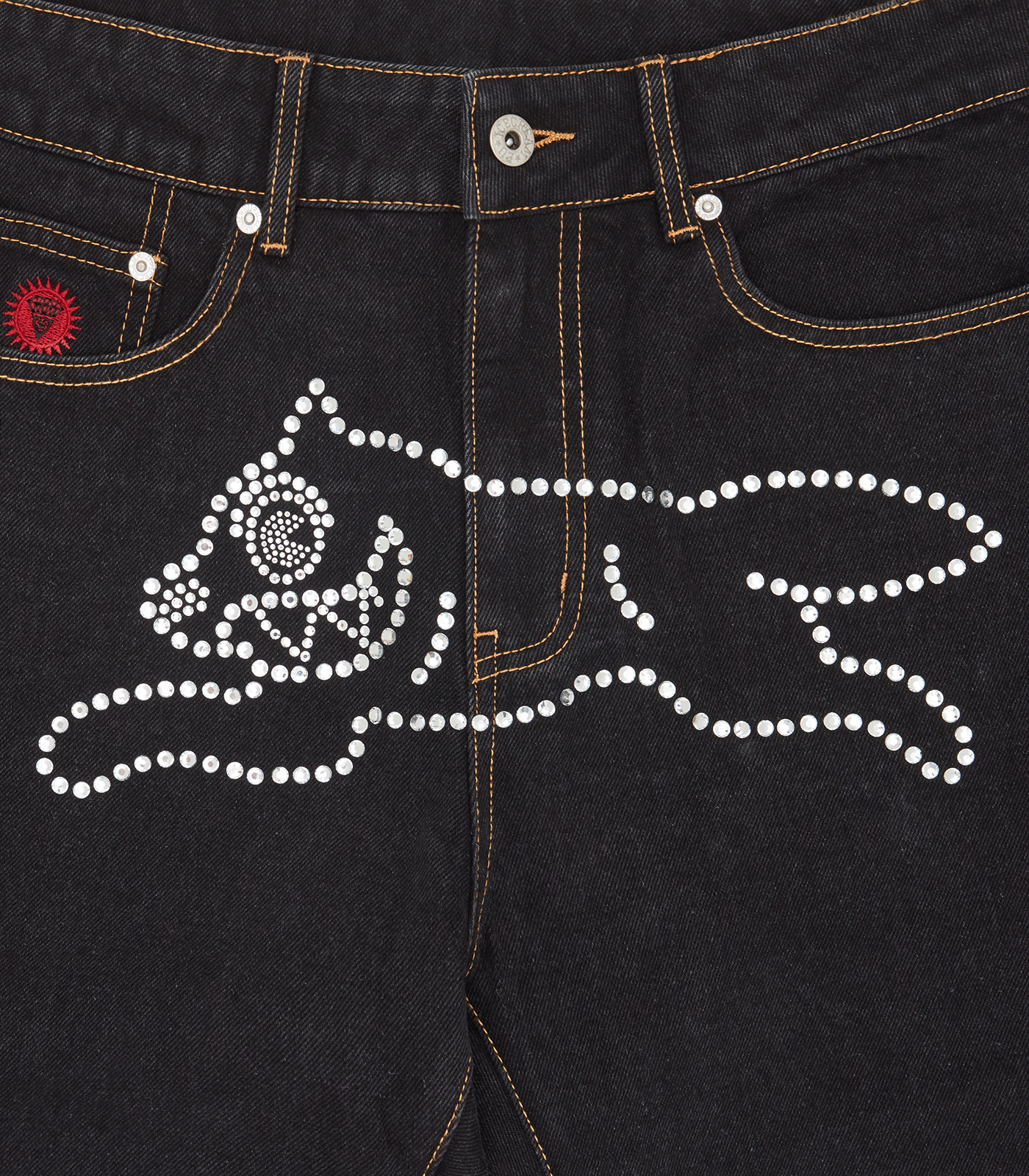 RHINESTONE RUNNING DOG DENIM PANTS - BLACK – Billionaire Boys Club RHINESTONE RUNNING DOG DENIM PANTS - BLACK – Billionaire Boys Club