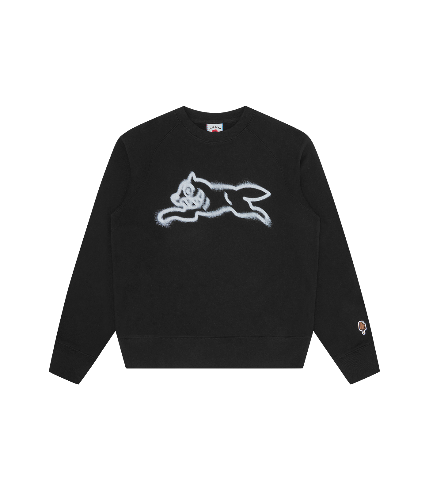 SPRAY PAINT RUNNING DOG CREWNECK - BLACK – Billionaire Boys Club SPRAY PAINT RUNNING DOG CREWNECK - BLACK – Billionaire Boys Club