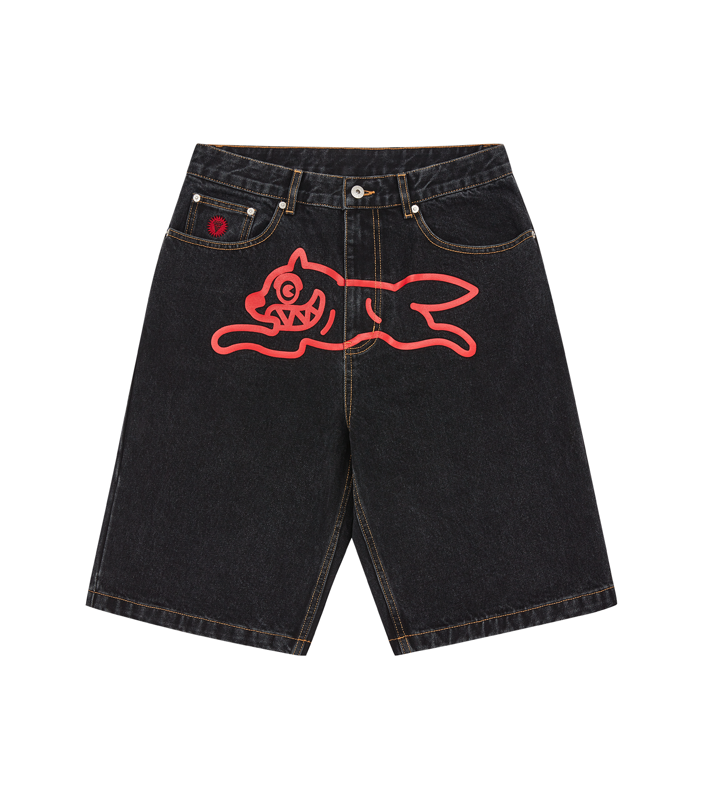 RUNNING DOG DENIM SHORTS BLACK