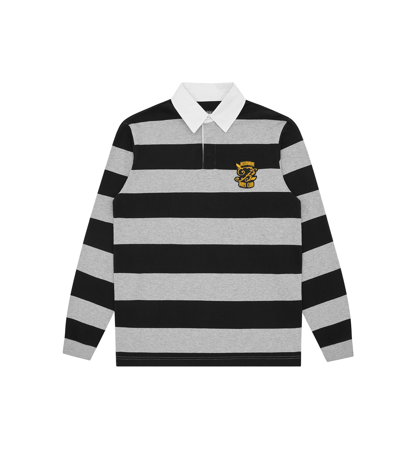 Black and white striped rugby shop shirt