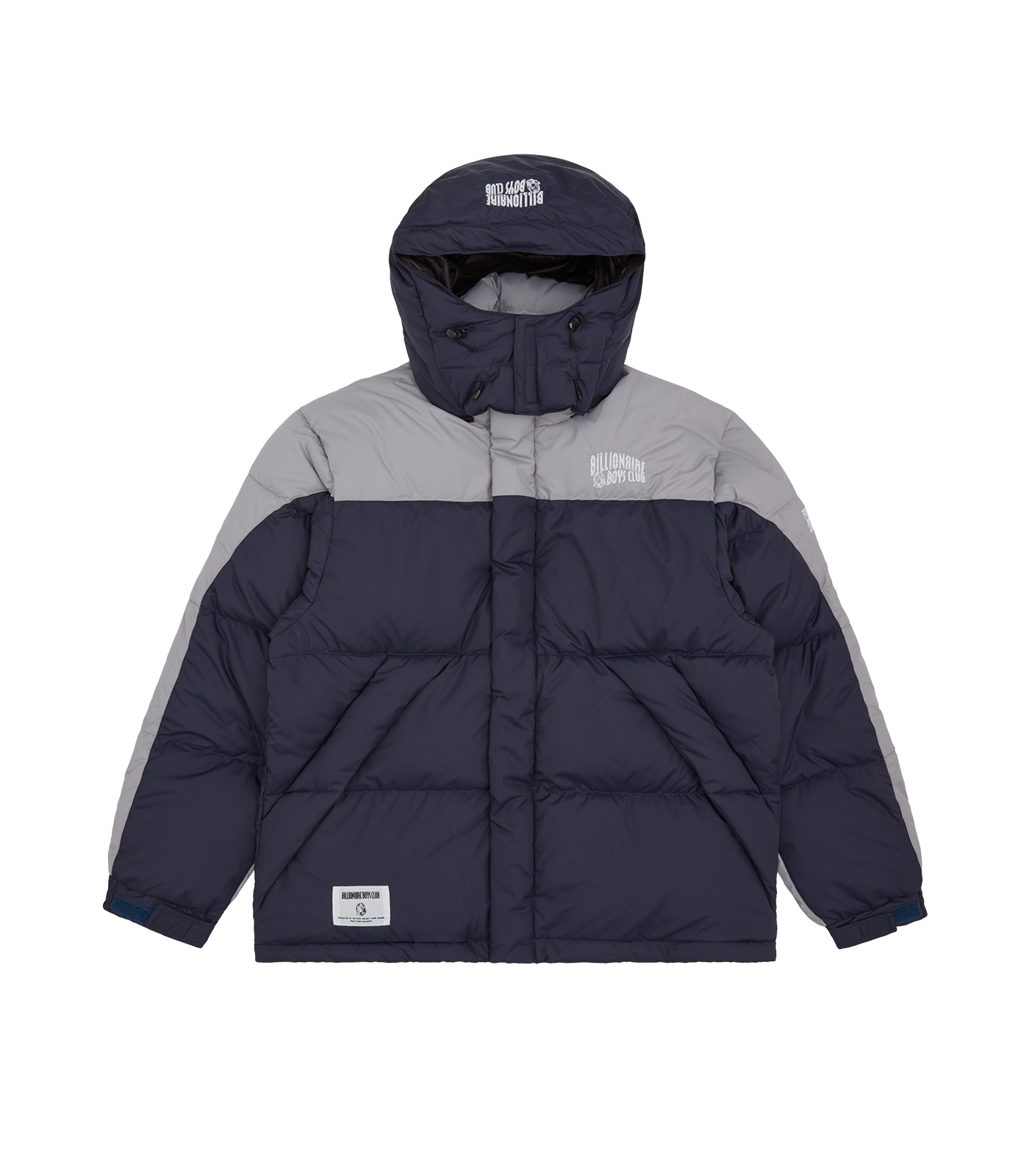 BILLIONAIRE BOYS CLUB x FIRST DOWN BUGGY DOWN JACKET GREY NAVY