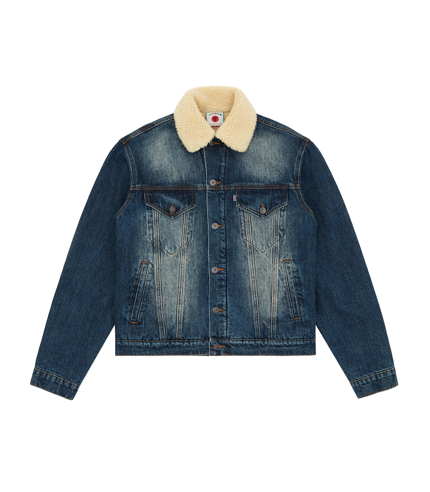 Sherpa collar denim sales jacket