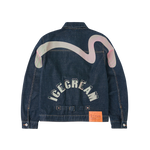 EVISU X ICECREAM EMBROIDERED DENIM JACKET - RINSE INDIGO