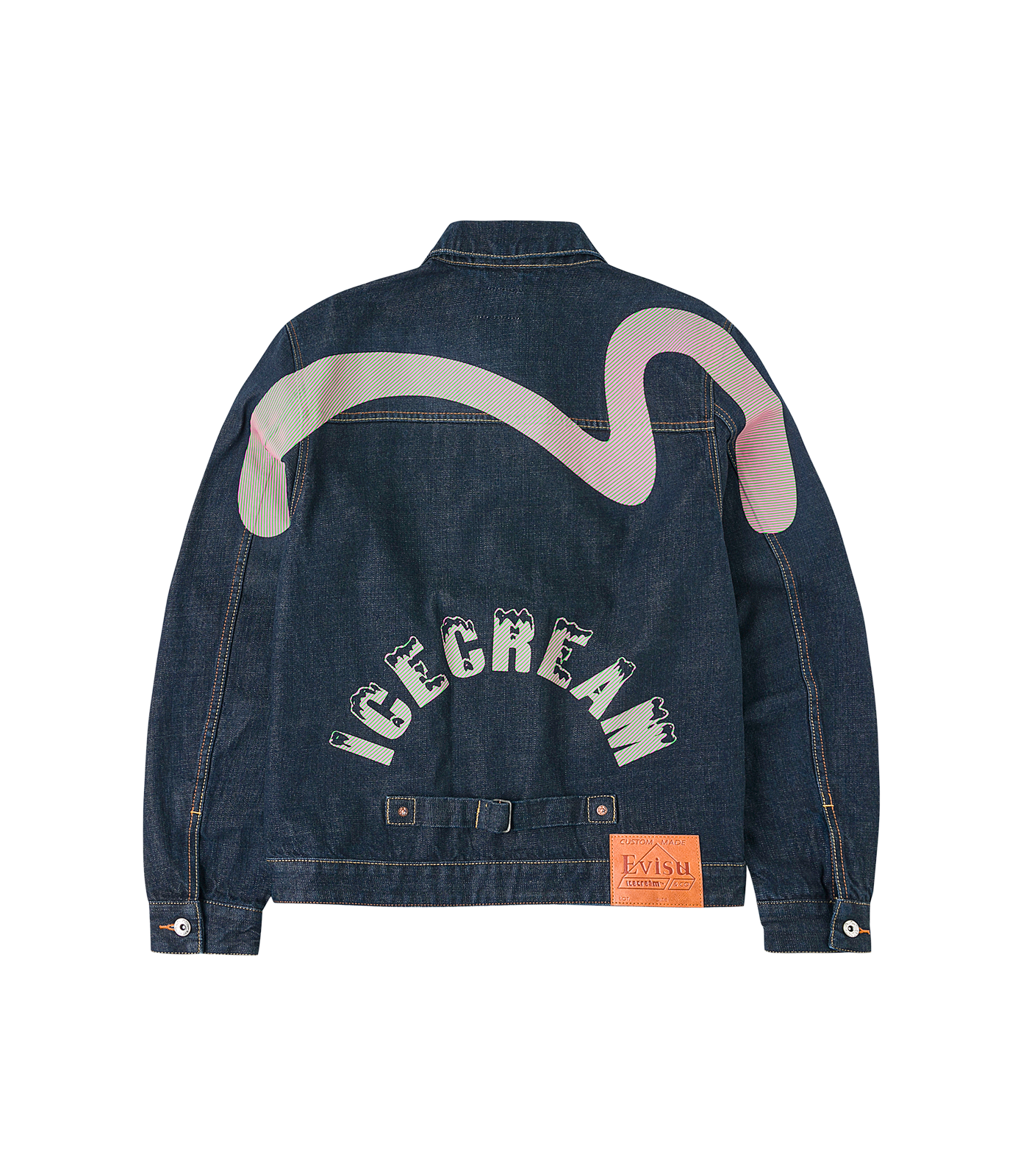 EVISU x ICE CREAM デニムジャケット Mサイズ EVISU X ICECREAM EMBROIDERED DENIM JACKET - RINSE INDIGO