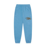 CALLIGRAPHY LOGO EMBROIDERED SWEATPANTS - BLUE