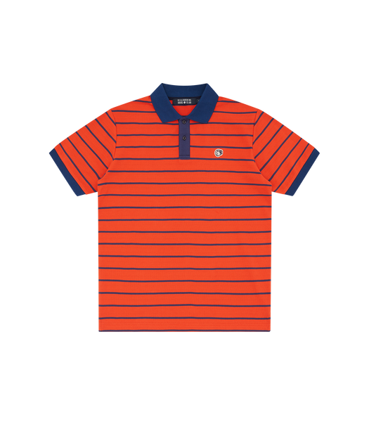 red striped polo shirt