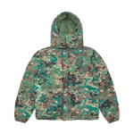 NOTHING CAMO DOWN FILLED HOODED JACKET - GREEN