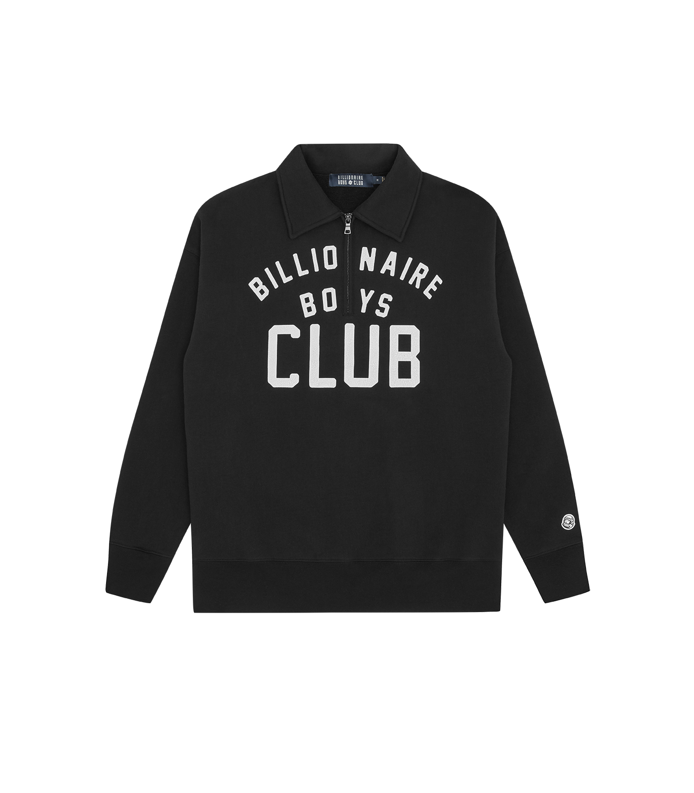 COLLARED HALF ZIP SWEATER - BLACK – Billionaire Boys Club