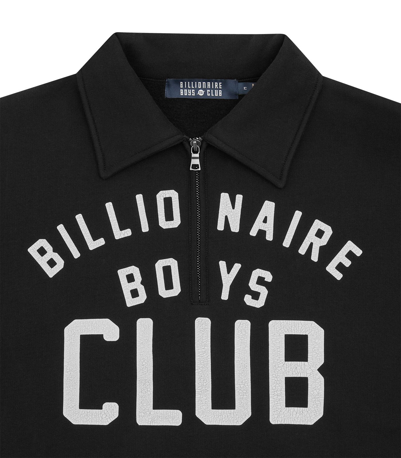 COLLARED HALF ZIP SWEATER - BLACK – Billionaire Boys Club