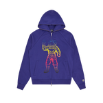 STANDING ASTRO ZIP-THROUGH HOOD - PURPLE