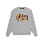 CAMO ARCH LOGO CREWNECK - HEATHER GREY/ORANGE