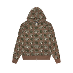 DIAMONDS & DOLLARS ZIP THROUGH HOOD - KHAKI