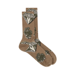 DIAMONDS & DOLLARS SOCKS - KHAKI