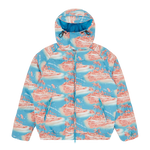 TROPICAL ISLAND PUFFER JACKET - BLUE