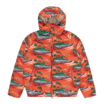 TROPICAL ISLAND PUFFER JACKET - RED