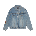 DUCK EMBROIDERED DENIM JACKET - HEAVY WASH BLUE