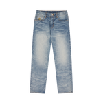 DUCK EMBROIDERED DENIM PANT - HEAVY WASH BLUE