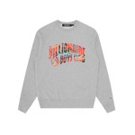 TROPICAL ISLAND FILL ARCH LOGO CREWNECK - HEATHER GREY