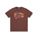 TROPICAL ISLAND FILL ARCH LOGO T-SHIRT - BROWN