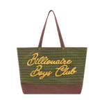 SCRIPT CHECK TOTE BAG - KHAKI