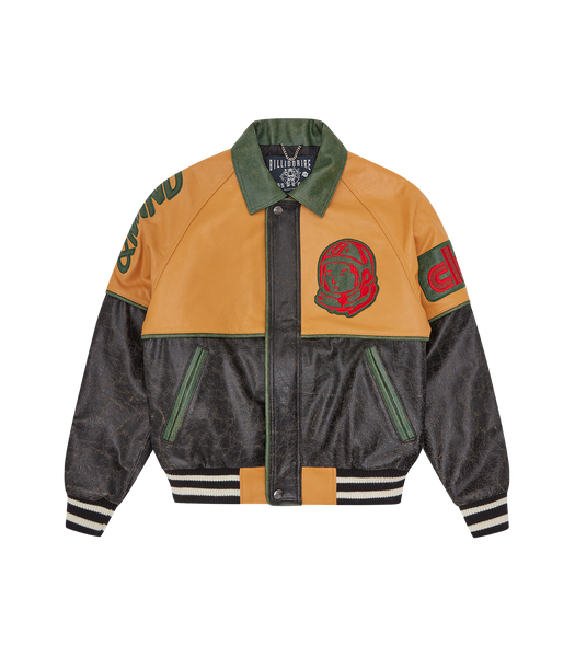 【りい】Time is on LEATHER VARSITY JACKET RYO0660FP_PARADISE_BLK-