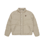 SCRIPT NYLON CHECK PUFFER JACKET - BROWN CHECK