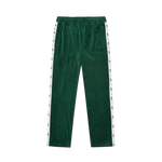 SMALL ARCH LOGO TAPED VELOUR TRACK PANTS - DARK GREEN