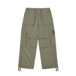 STRAIGHT LOGO PARACHUTE PANTS - OLIVE