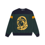 ASTRO PANELLED KNIT JUMPER - DARK GREEN