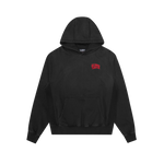 SMALL ARCH LOGO OVERSIZED POPOVER HOOD - WASHED BLACK