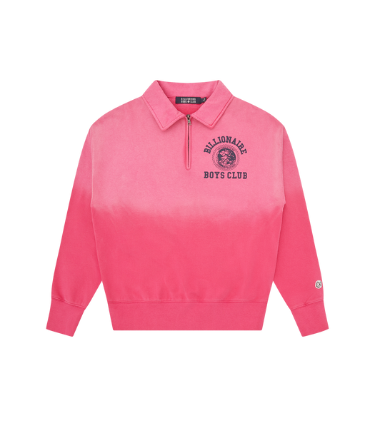 WORLD COLLEGE WASHED QUARTER ZIP - PINK – Billionaire Boys Club