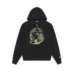 GLOW ASTRO ZIP THROUGH HOOD -  BLACK