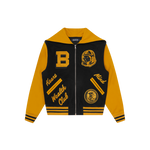 WORLD COLLEGE CHEERLEADER ZIP THROUGH HOOD - BLACK/YELLOW