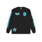 MULTI GRAPHIC L/S T-SHIRT - BLACK/BLUE