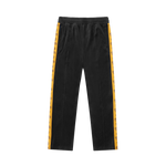 SMALL ARCH LOGO TAPED VELOUR TRACK PANTS - BLACK